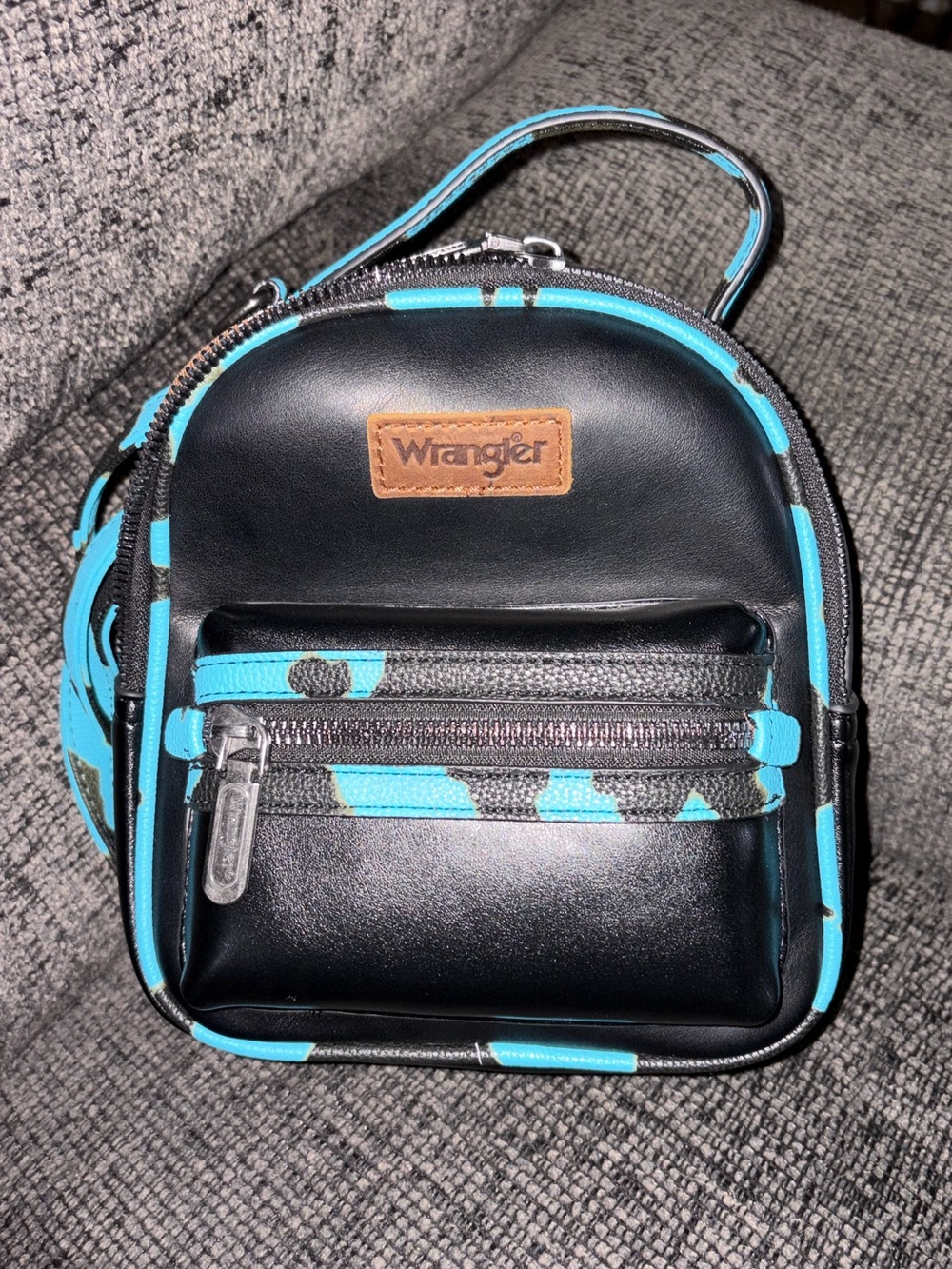 Wrangler Black & Turquoise Mini Backpack